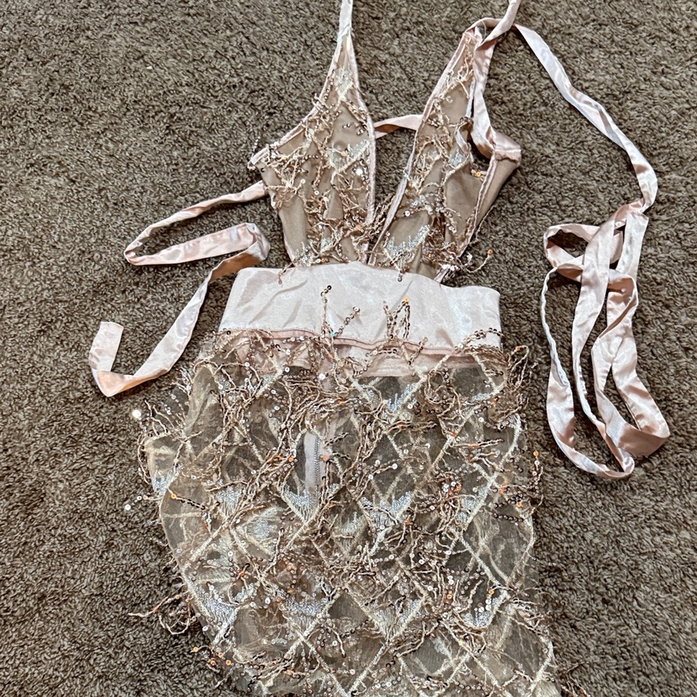 Elegant Beaded Dress with Straps